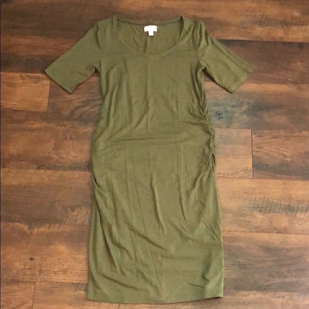 Olive green maternity dress